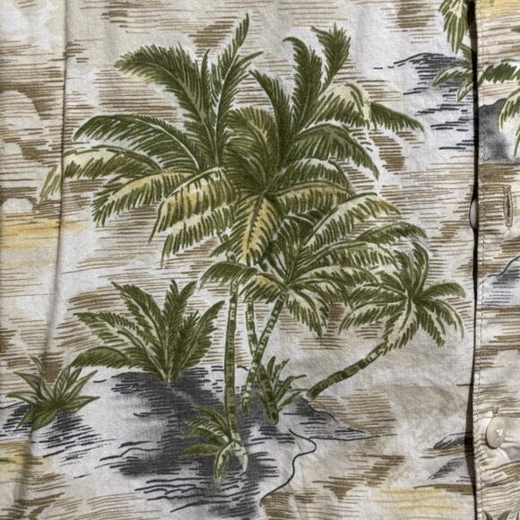 Pau Hana Hawaii Camp Shirt Men’s Large Palm Trees Tiki Hut Island Vintage - Picture 6 of 8